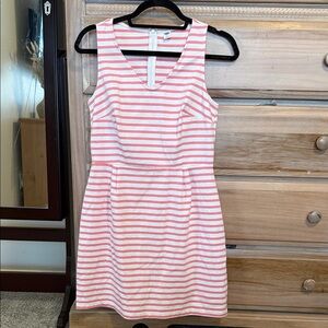 Old Navy Pink and White Striped Sleeveless Mini Dress